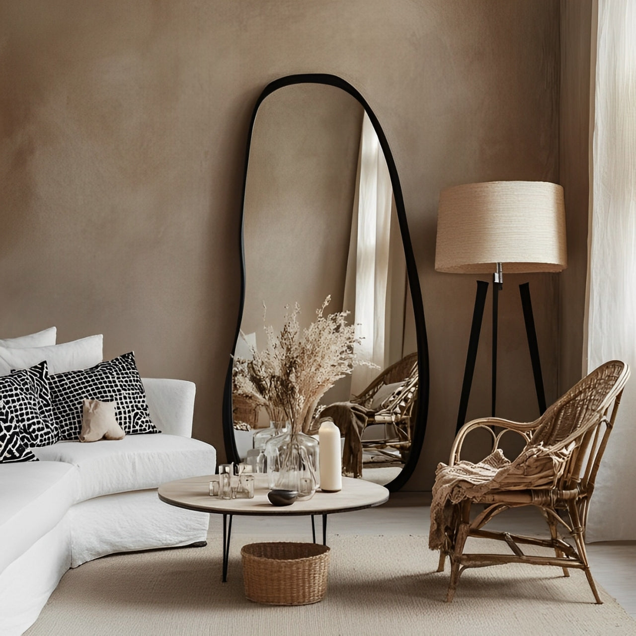 Wavy Edge Floor Mirror