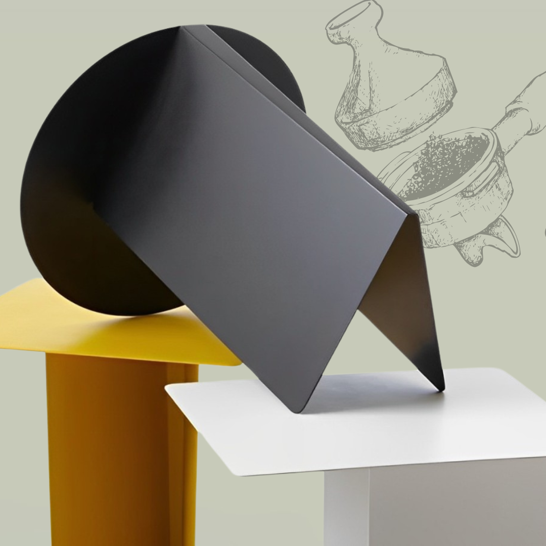 Modern Chic Coffee Tables - Yellow and Black Side Tables with Round Tops and T-Shaped Bases